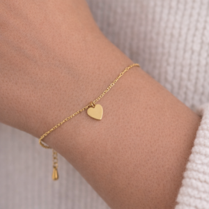 Heart-Shaped Stainless Steel Gold-Plated Bracelet - Image 3