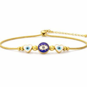 Evil Eye Stainless  Steel Gold Plated Bracelet