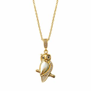 Owl Gold Plated Stainless Steel Necklace