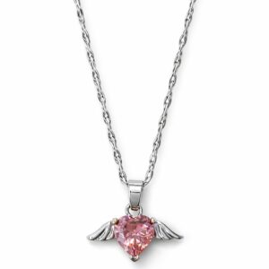 Stainless Steel Pink Heart Necklace