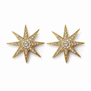 Star-shaped Gold Plated Steel Earrings