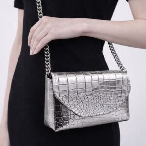 Silver Chain Snake Pattern Bag - Image 3
