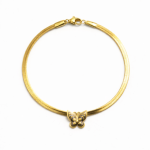 Steel  Bracelet Gold-Plated with Butterfly Symbol