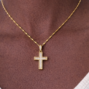 Cross Gold Plated Stainless  Steel Necklace - Image 3