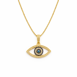 Evil Eye Gold Plated Stainless Steel Necklace