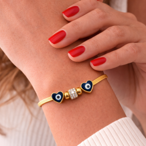 Steel  Bracelet Gold-Plated with  Evil Eye  Symbol - Image 3
