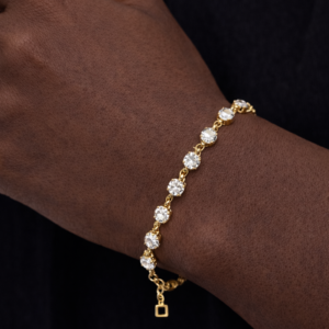 Gold-Plated Bracelet with White Stones - Image 3