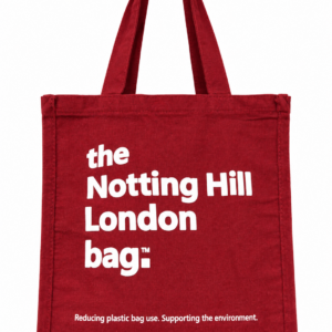 Notting Hill  Red Canvas Bag  with White Letters