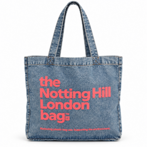 Notting Hill Denim  Bag with Pink Letter